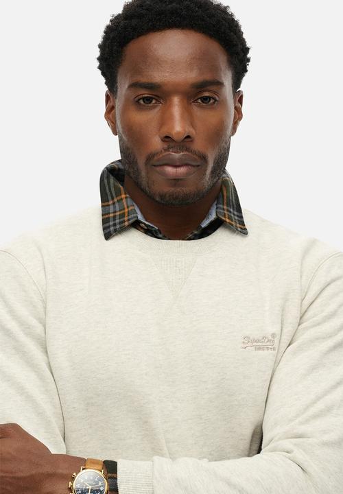 Superdry. - Essential Logo Crew Sweatshirt - Straw Grey Marl