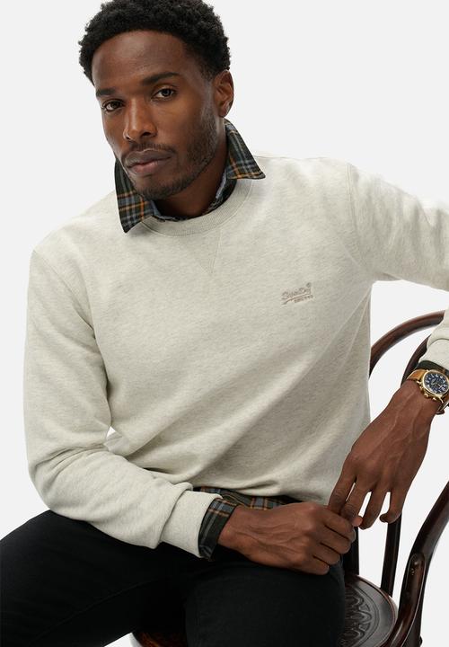 Superdry. - Essential Logo Crew Sweatshirt - Straw Grey Marl
