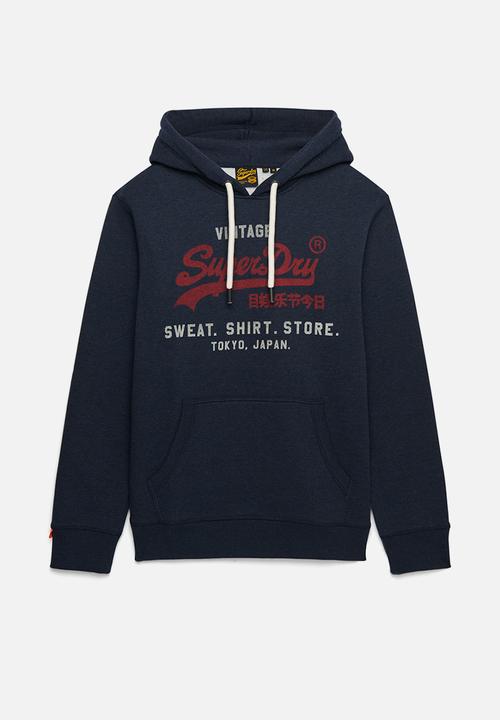 Superdry. - Vl Heritage Relaxed Hoodie - Trench Navy Marl