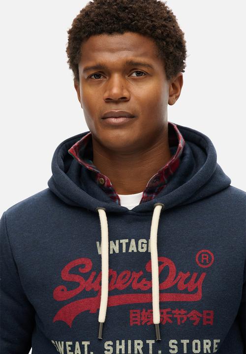 Superdry. - Vl Heritage Relaxed Hoodie - Trench Navy Marl
