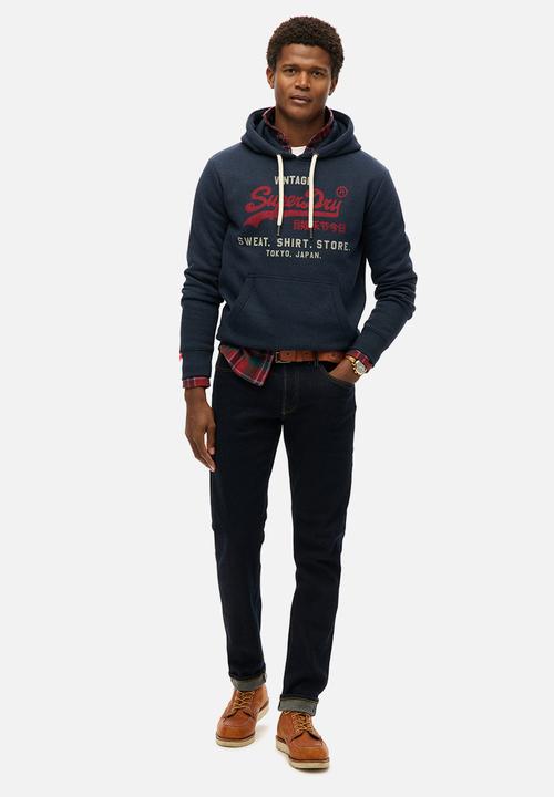 Superdry. - Vl Heritage Relaxed Hoodie - Trench Navy Marl