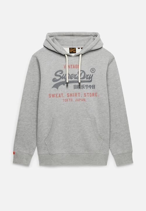 Superdry. - Vl Heritage Relaxed Hoodie - College Grey Marl