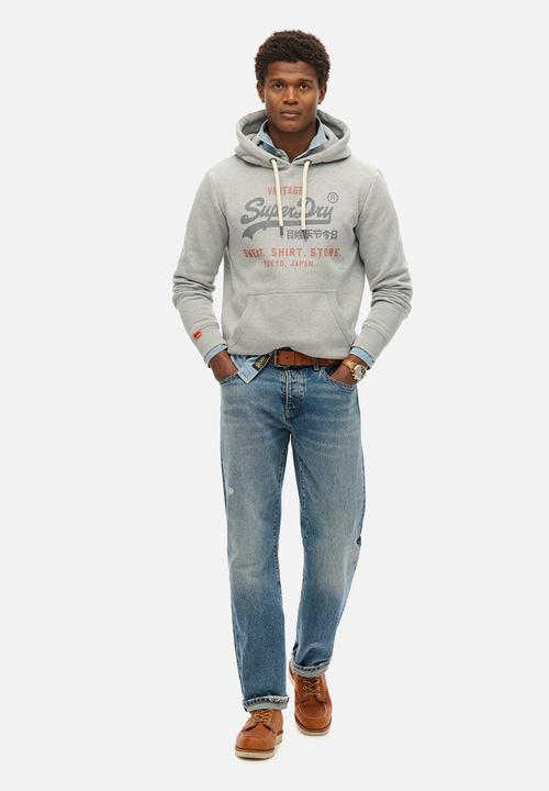 Superdry. - Vl Heritage Relaxed Hoodie - College Grey Marl