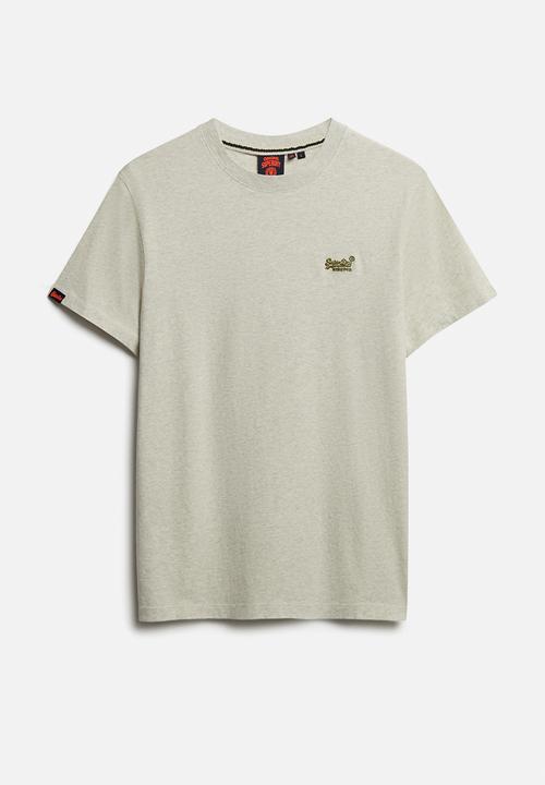 Superdry. - Essential Logo Emb Tee - Straw Grey Marl