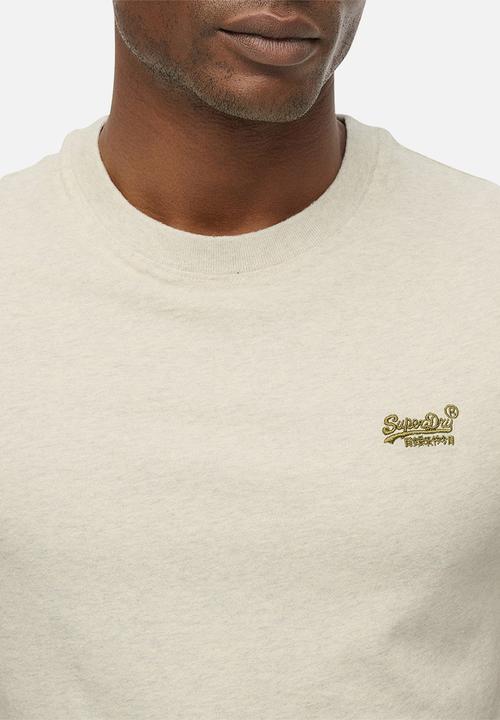 Superdry. - Essential Logo Emb Tee - Straw Grey Marl