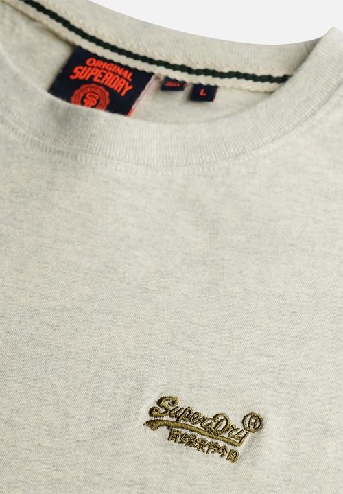 Superdry. - Essential Logo Emb Tee - Straw Grey Marl