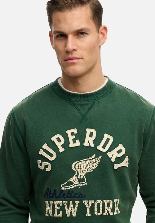 Superdry. - Vintage Athletic Crew - Dark Green