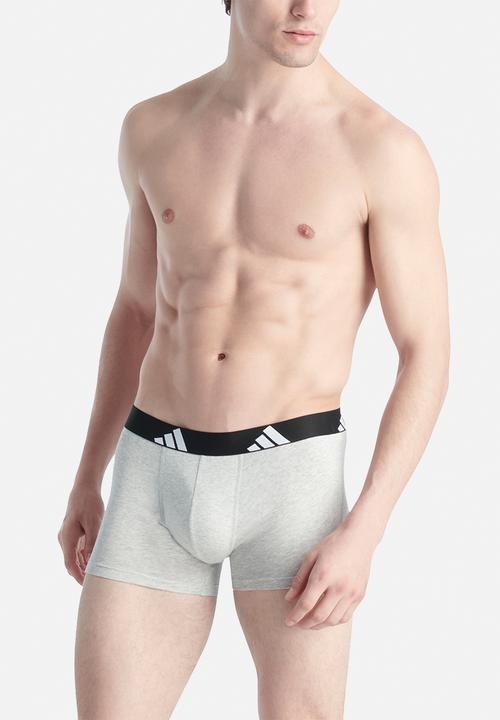 adidas Performance - Active Flex Cotton - 2PK Trunk - grey & black