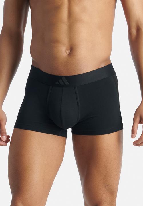 adidas Performance - 3 Stripes - Active Flex Cotton - 2PK  Low Rise Trunk - black & white