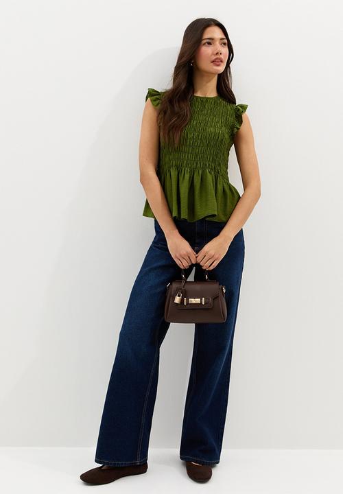 New Look - K phoenix plain shirred top - green