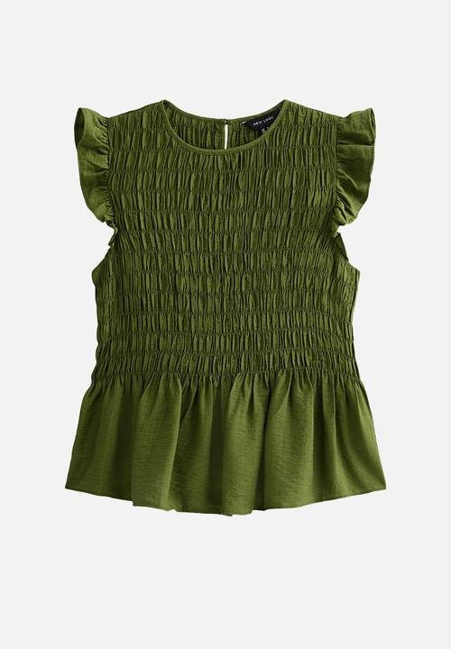 New Look - K phoenix plain shirred top - green