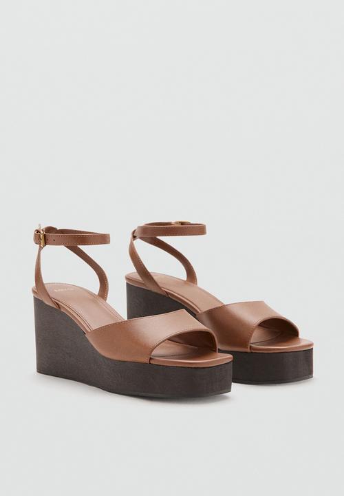 MANGO - Reno open toe ankle strap - medium brown