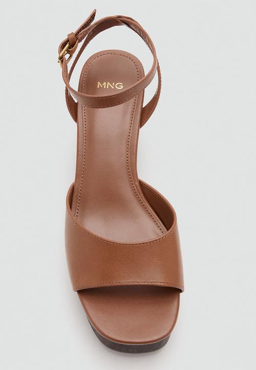 MANGO - Reno open toe ankle strap - medium brown