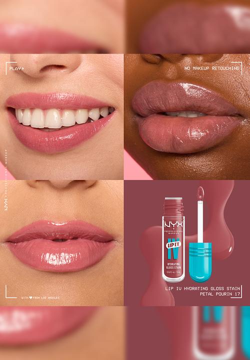 NYX Professional Makeup - Lip I.V Hydrating Lip Gloss Stain - Petal Pourin' 17