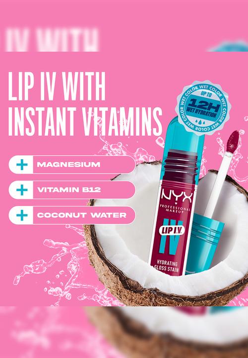NYX Professional Makeup - Lip I.V Hydrating Lip Gloss Stain - Magenta Mist 19