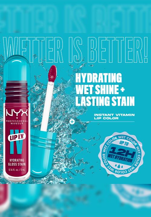 NYX Professional Makeup - Lip I.V Hydrating Lip Gloss Stain - Magenta Mist 19