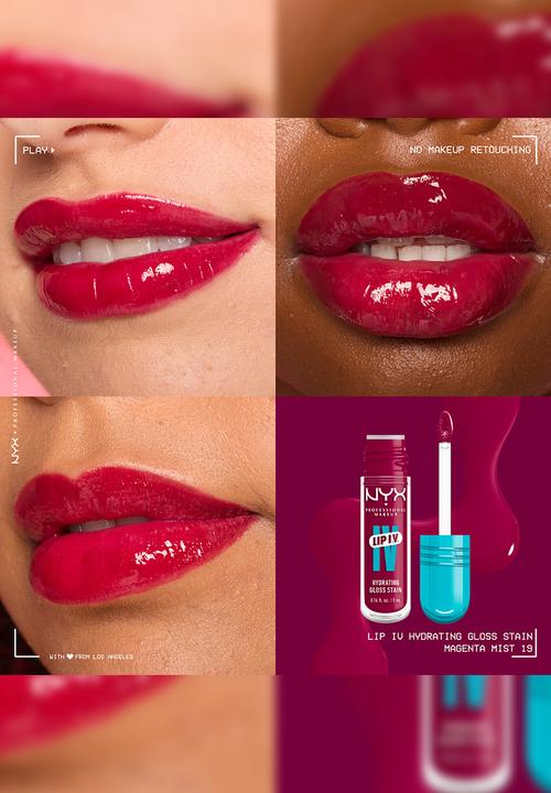 NYX Professional Makeup - Lip I.V Hydrating Lip Gloss Stain - Magenta Mist 19