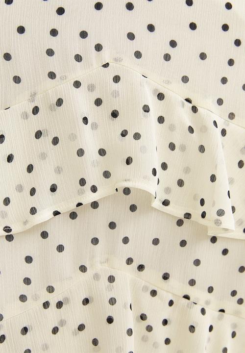 New Look - Spot chiffon tier tea maxi dress - cream