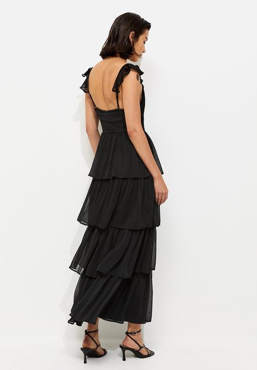 New Look - Tiered chiffon cami midi dress - black