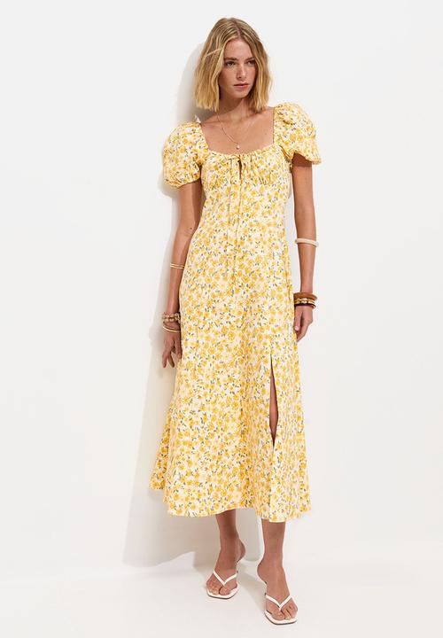 New Look - Rose maid midi dress - yellow