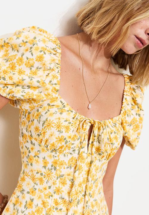 New Look - Rose maid midi dress - yellow