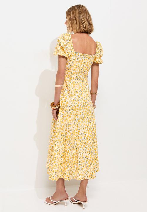 New Look - Rose maid midi dress - yellow