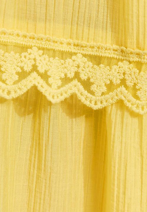 New Look - Tulla tiered frill shirred maxi dress - bright yellow