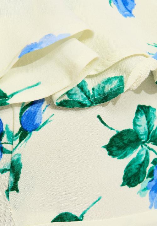 New Look - Jasmine floral scoop ruffle midi dress - blue