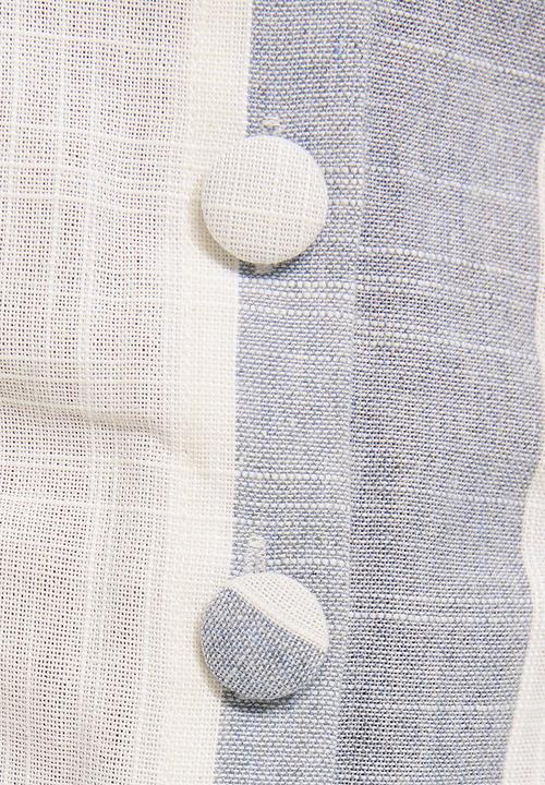 New Look - Sailor stripe button up mini dress - cream & blue
