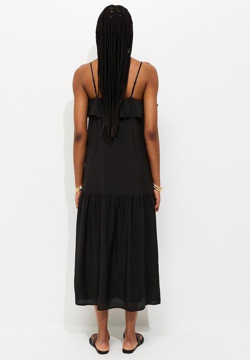 New Look - Ruby ruffle cami midi dress - black