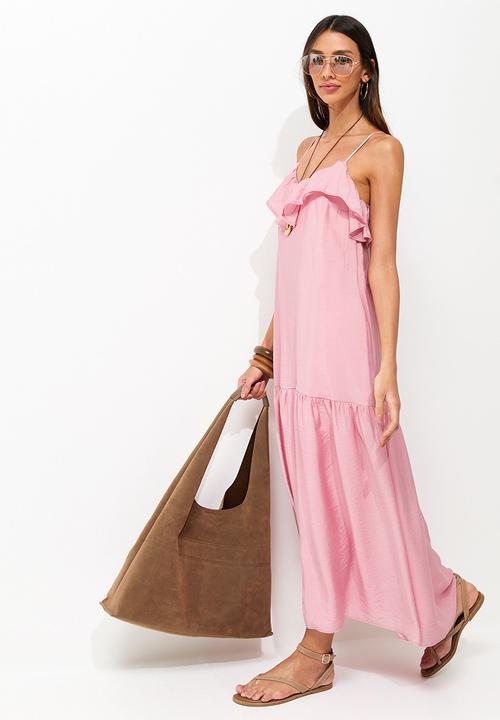 New Look - Ruby ruffle cami midi dress - pink