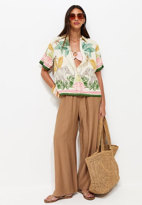 New Look - Ec st annie trop resort shirt - cream