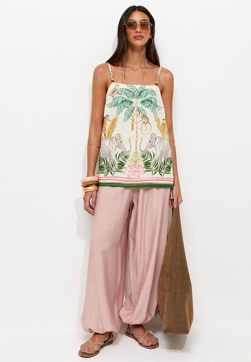New Look - St annie tropical bead cami - cream