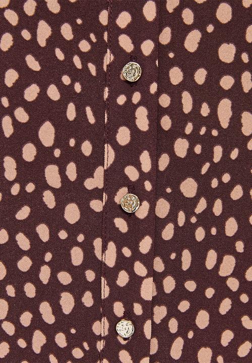 New Look - Relaxed Spot Print Short Sleeve Shirt - Brown