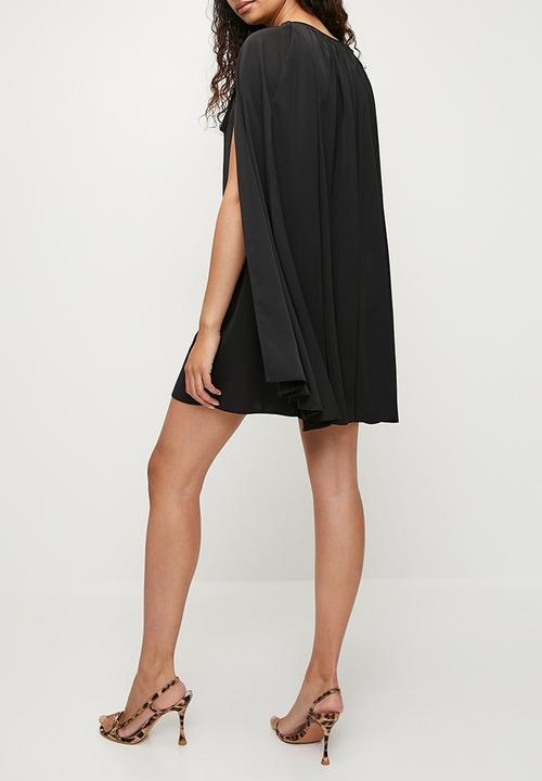 MILLA - Cape sleeve mini dress - black