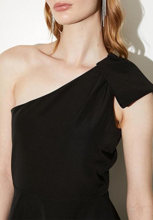 VELVET - Bow detail skater dress - black