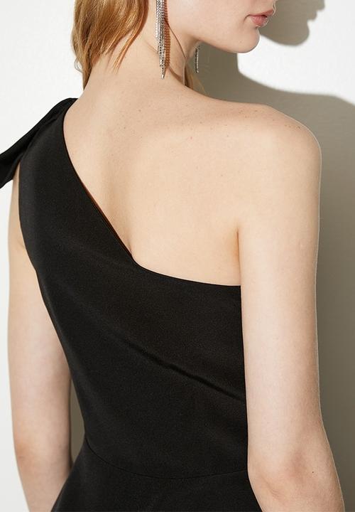 VELVET - Bow detail skater dress - black