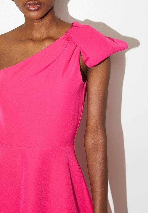 VELVET - Bow detail skater dress - fuschia