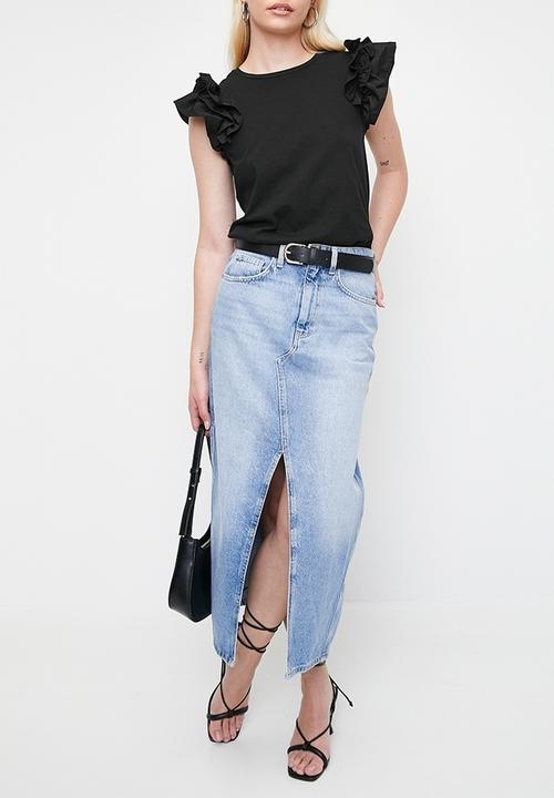 MILLA - Ruffle Top - Black