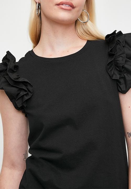 MILLA - Ruffle Top - Black