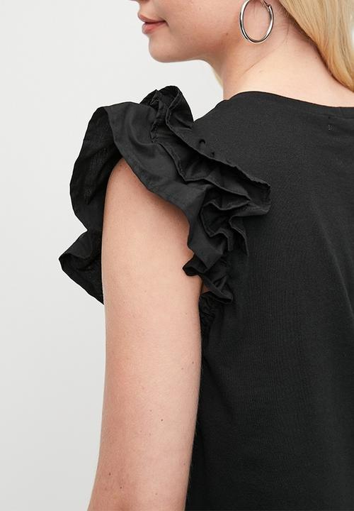 MILLA - Ruffle Top - Black