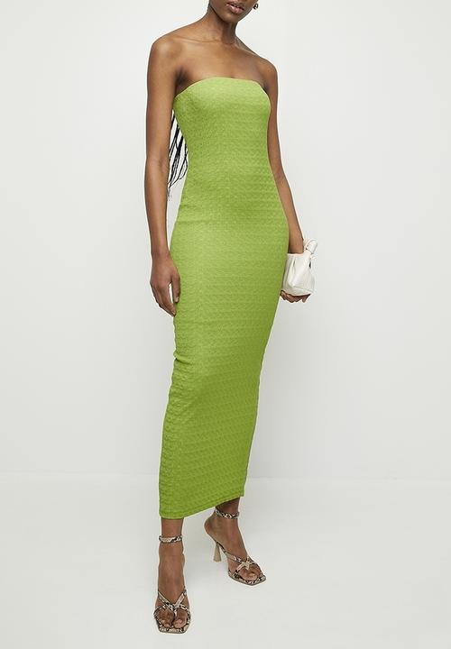 Superbalist - Texture bandeau midi dress - kelp forest