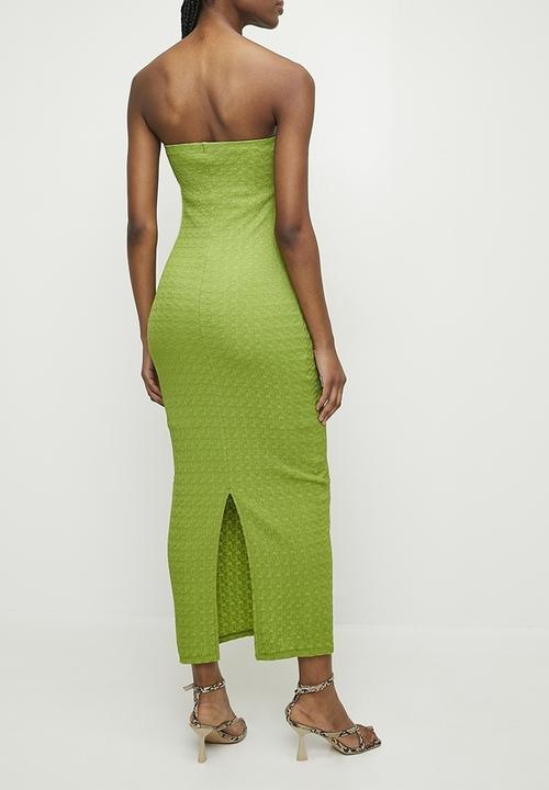 Superbalist - Texture bandeau midi dress - kelp forest