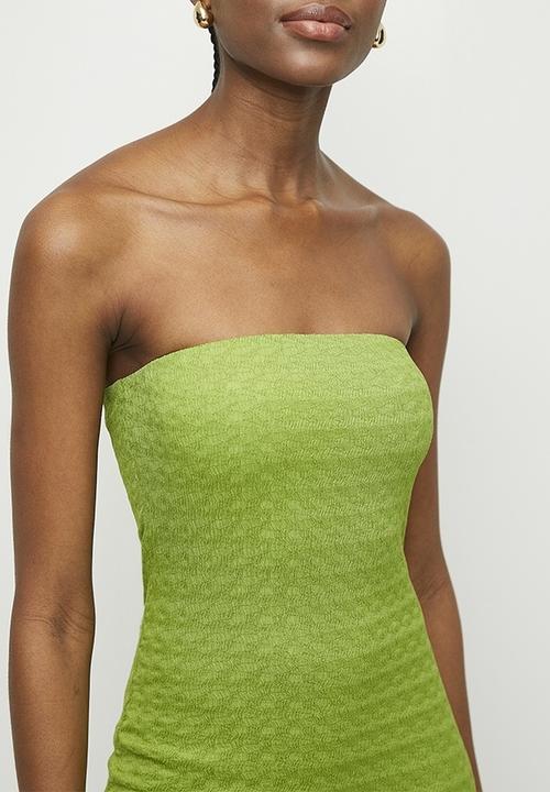 Superbalist - Texture bandeau midi dress - kelp forest