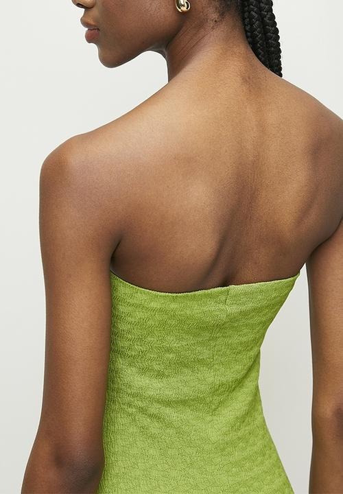 Superbalist - Texture bandeau midi dress - kelp forest
