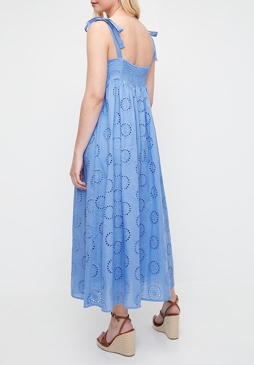 MILLA - Anglaise babydoll dress - blue