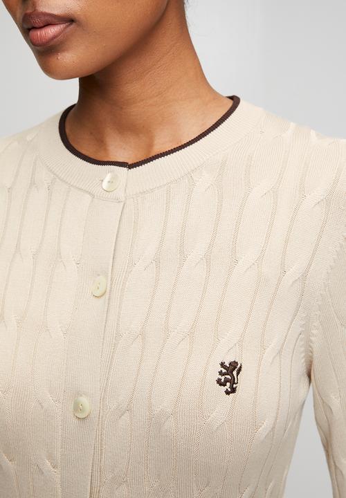 Pringle of Scotland - Pringle Angie Viscose Cardigan  - Stone