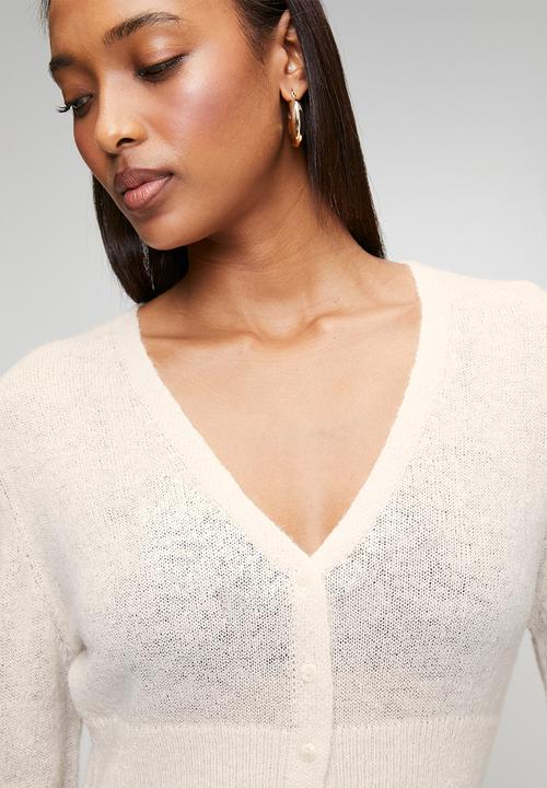 Cotton On - Feather Button Cardi - Porcelain