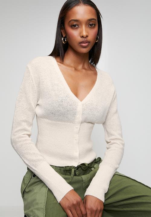 Cotton On - Feather Button Cardi - Porcelain