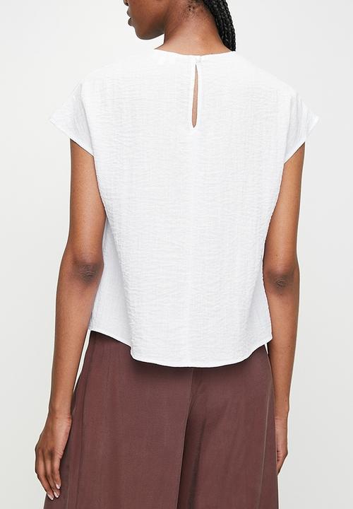 edit - Co-ord shirred detail shell - white